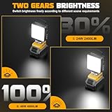 Ecarke Cordless LED Work Light - 48W/4800LM, 6500K Colour Temperature, Portable Flashlight for Dewalt 20V Battery, Type-C & USB Charging - Ideal for Camping, Hiking & Construction Sites(No Battery) - Image 5