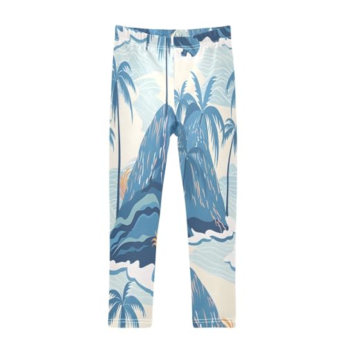 Toddler Girls Leggings Printed Yoga Pants Leggings Trees Mountain Ocean Sea for Kids