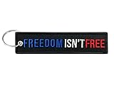 Military Freedom Isn't Free Keychain Tag with Key Ring, EDC for Servicemen, Car, Motorcycle