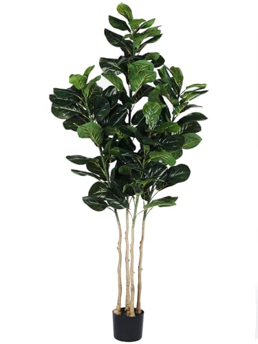 Image of ARICK DECOR 6Ft Artificial Fiddle Leaf Fig Tree with Pot for Faux Tree with Large Realistic Trunks and Big Leaves, Fake Floor Potted Artificial Plants (Multicolor-42) (6Ft-Multicolor-42)