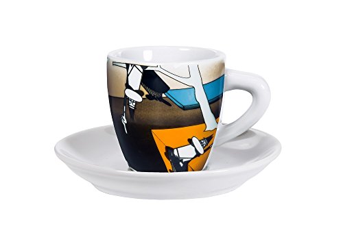 Bialetti - Set 4 tazzine caffè e piattini in