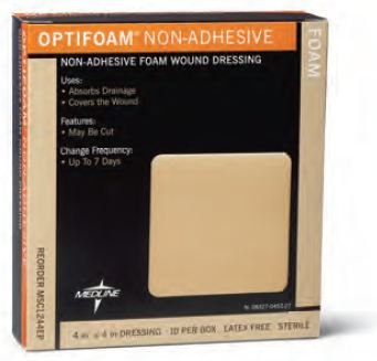 MSC1244EP Medline Optifoam Non-Adhesive Foam Dressing 4