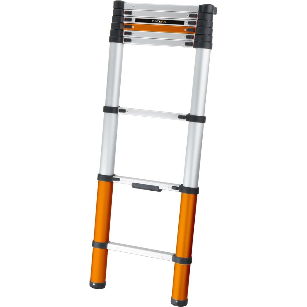 Batavia Giraffe Air Teleskopleiter Aluminium - 2,62m Ausziehleiter mit innovativer Soft-Close-Technologie für maximale Sicherheit - Kompaktes Design & 150kg Tragkraft für Profis & Heimwerker