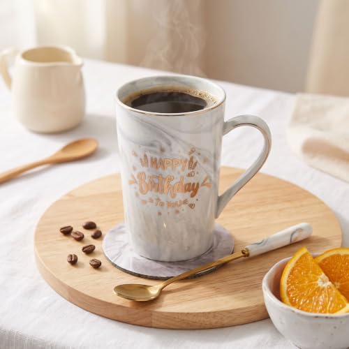NYRWANA Store NYRWANA 400ml Grey Coffee Mug with Spoon - Image 6