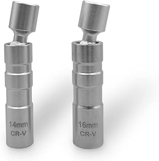 14/16MM Thin Wall Magnetic Swivel Spark Plug Socket - 3/8-Inch Drive 12 Point Spark Plug Socket Removal Tool Compatible with BMW Nissan MINI etc.