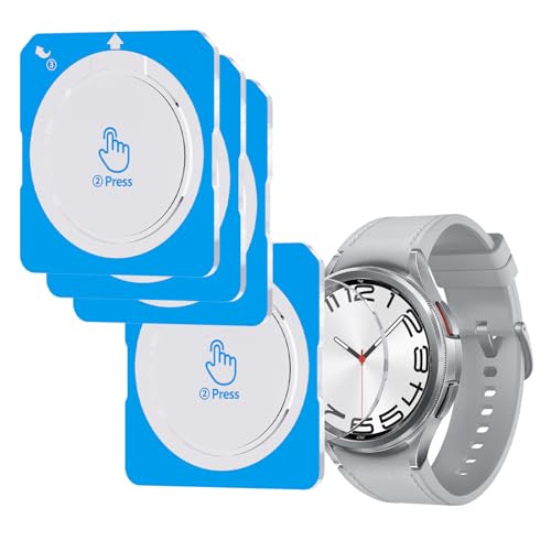 Heenjer 4-Pack for Samsung Galaxy Watch 6 Classic 47mm/Galaxy Watch 7 Ultra 47mm Screen Protector Tempered Glass with Auto Alignment Frame Full Coverage HD Clear Scratch Resistant 9H Hardness