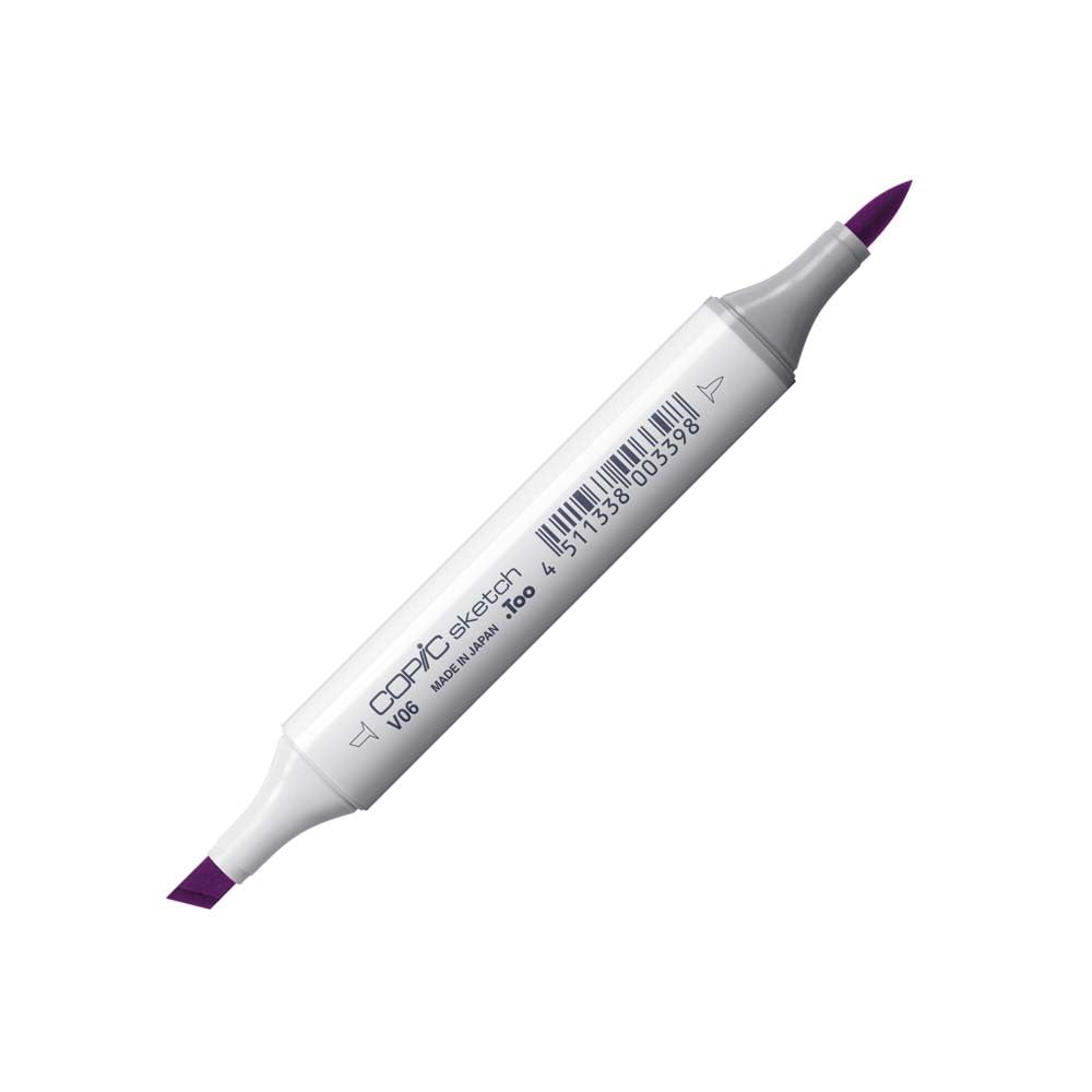 Copic Sketch Coloured Marker Pen - (V-06) Lavender, For Art & Crafts, Colouring, Graphics, Highlighter, Design, Anime, Professional & Beginners, Art Supplies & Colouring Books