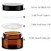 TUZAZO Thick Amber 1 oz Glass Jars with Lids & Inner Liners, 4 Pack Small Amber Glass Jar Travel Containers for Cosmetics, Cream, Lotion | Essential oil Beauty Products | Candle Making Jar