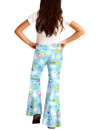 Image of Deerose Girls Halloween Hippie Bell Bottom Pants High Waist Flare Pants 5-14 Years