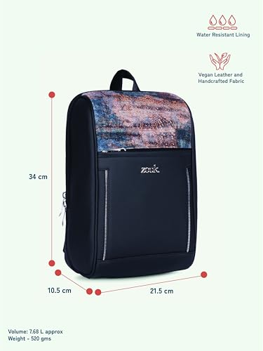 Image of ZOUK Olina Daypack for Women - Convertible Backpack with Laptop & iPad Compartments | Stylish Handcrafted Office & Travel Bag with Water-Resistant Lining & Dual Straps |
