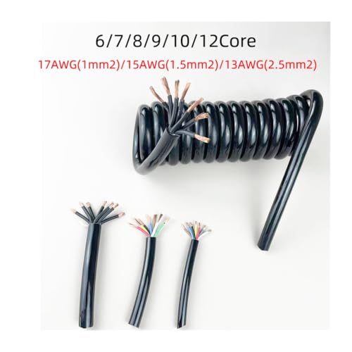 Câble spiralé extensible en PU de haute résistance avec 12 conducteurs de 1mm² de 7M - 2