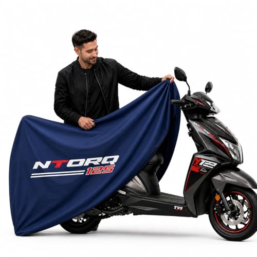 Image of Kayme Motorcycle Cover Waterproof Heavy Duty All Weather, Quad 4 Wheeler Cover Sun Rain Snow Protection (Blue, Ntorq 125)