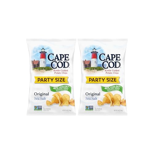 Cape Cod Potato Chips, Less Fat Original Kettle Chips, 14 Oz (Pack of 2)