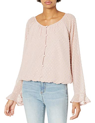 Jack by BB Dakota Women's Peasant Blouse, Ballet Pink, Medium