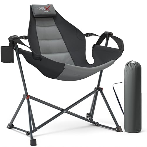 Silla Colgante para Camping RELAX FIELD Modelo hammock chair Negra Resistencia 350 pounds miniatura 1