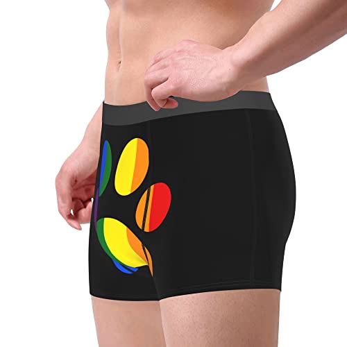 LGBT paw pride Mens Boxer Briefs Underwear Breathable Stretch Boxer Trunk with Pouch for Men, Youth4