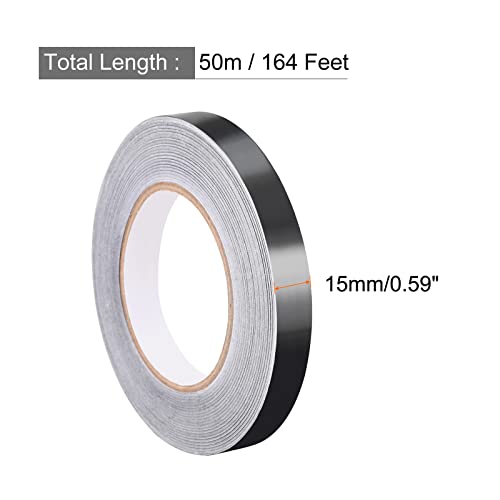 Image of Aluminum Foil Tape Adhesive Metal Tape, [for Sealing Patching Hot Cold HVAC, Duct, Pipe Insulation] - 0.6 inch /164ft /2.8 Mil /Black
