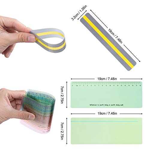 Begeleide leesstrips, XiYee 24 Stks Leesgids Highlight Strips, 3 Stijl Hoogtepunten, Gekleurde Overlay Leeslinialen… - Image 8