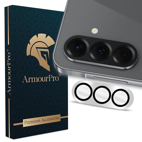 Image of ArmourPro Camera Lens Tempered Glass for Samsung Galaxy A56 and Samsung A36 (6.6 Inches) Tough HD Individual Aluminum Alloy Rings 9H Camera Cover, Scratch-Resistant,Camera Lens Protection| Silver, 1 Pack