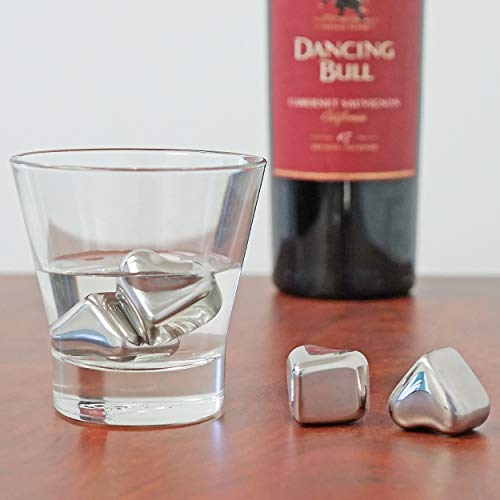 Southern Homewares Heart Shape Stainless Steel Chilling Ice Cubes Reusable For Whiskey Wine Beverage Set of 4