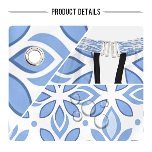 Capa impermeable profesional para corte de cabello azul floral miniatura 4