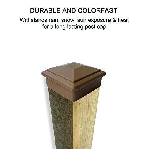 Suprom 4X4 Fence Post Caps For True/Actual 3 5/8" X 3 5/8" Wood Post, Made From Durable Plastic And Against Fading, Keep Post From Cracking And Rotting (Brown, 2Pack) #TOP4