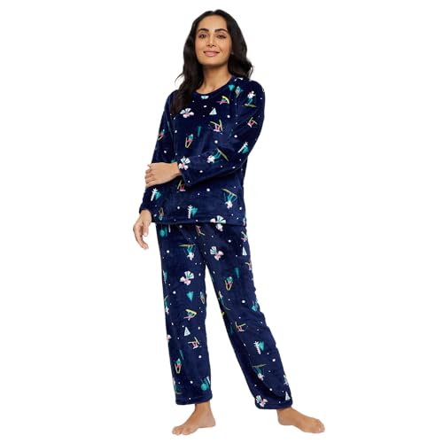 Image of CAMEY Womens Winter Full Sleeve Top and Pajama Pants Regular Fit Night Suit Round Neck Top and Pyjama Set Ladies Night Dress