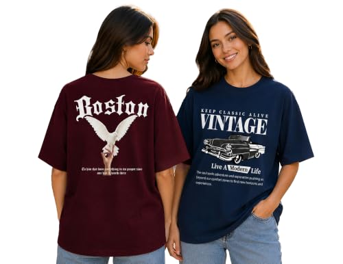 Image of AUSK Womens Cotton T-Shirts || Oversized T Shirts