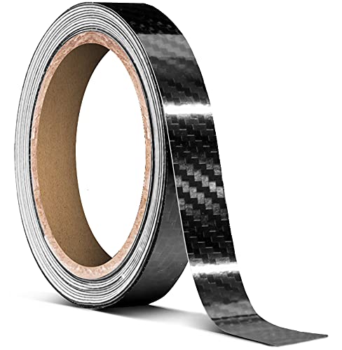 VViViD ruban vinyle fibre carbone époxy noir brillant DIY 0.5" x 20ft