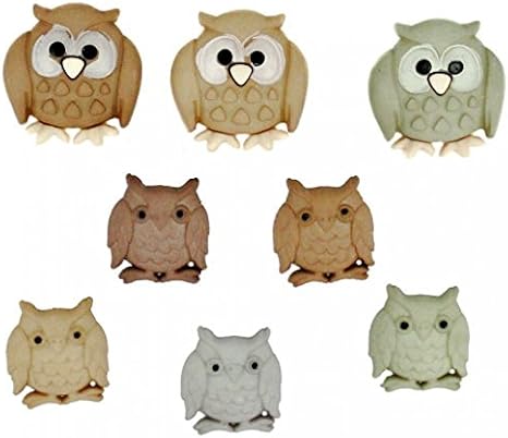 Dress It Up Shaped Novelty Buttons Whoo... - per Pack of 4