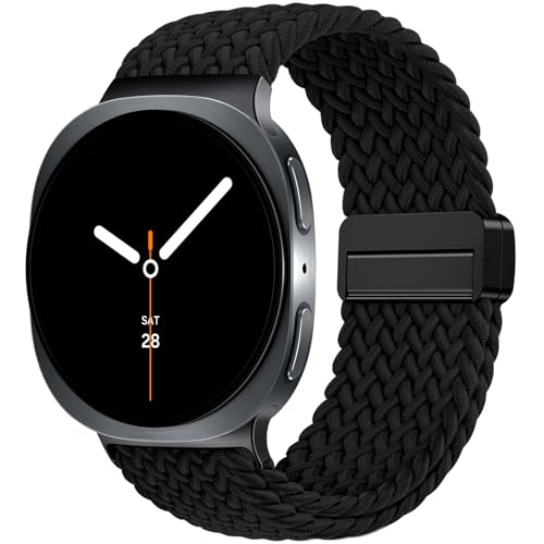 SNBLK Magnetic Braided Band Compatible with Samsung Galaxy Watch 8 Band 40mm 44mm/Watch 8 Classic 46mm (2025) Men Women, No Gap One Click Nylon Elastic Sport Strap for Samsung Galaxy Watch 8