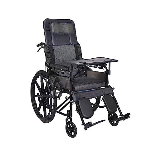 Wheelchair Silla de ruedas con inodoro reclinable completo...