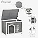 PawHut Foldable Wooden Dog House Raised Puppy Cage Kennel Cat Shelter for Indoor & Outdoor w/Lockable Door Openable Roof Removable Bottom for Small and Medium Pets Grey