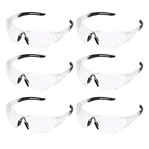 Preisvergleich Produktbild AmazonCommercial Schutzbrille (klar), kratzfest, 6er-Pack