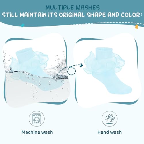 Durio Girls Ruffle Socks Toddler Baby Girl Socks With Big Double Lace Colorful Frilly Dress Socks for Toddler Girls Kids4