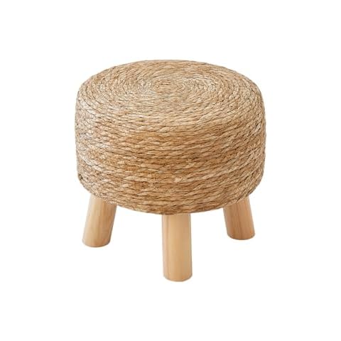 ALeesing Natural Seagrass Round Footstool Cover