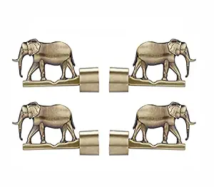 Bzcarts Antique Elephant Shape Curtain Bracket Parda Holder 1 Inch Rod Pocket Finials Designer Door and Window Rod Fittings at Home/Hotel/Restaurant (2 Set or 4 Pieces)