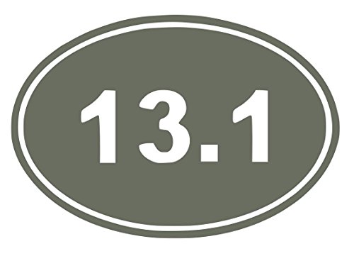 Gry 13.1 Dual Oval Half Marathon Decal Vinyl Sticker Graphics|UR Impressions|for Cars Trucks SUV Vans Walls Windows Laptop|Gray|5.5 X 3.6 inch|URI037-G