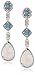 Sterling Silver, Created Opal, Blue Topaz, and Diamond Drop Earrings