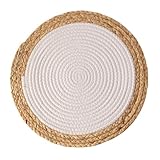 Dessous de plat résistant à la chaleur : couleur fraîche, style élégant et chic, pour une touche naturelle et saine à votre table. set de table tissé rond