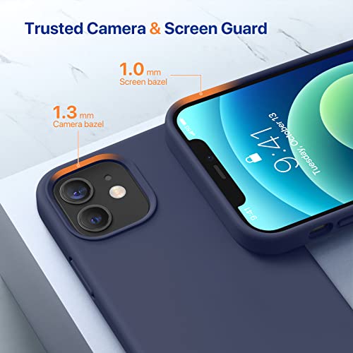 Miracase Compatible With Iphone 12 Phone Case And Iphone 12 Pro Phone Case 6.1 Inch(2020),Liquid Silicone Gel Rubber Full Body Protection Shockproof Drop Protection Case(Navy Blue) #TOP4