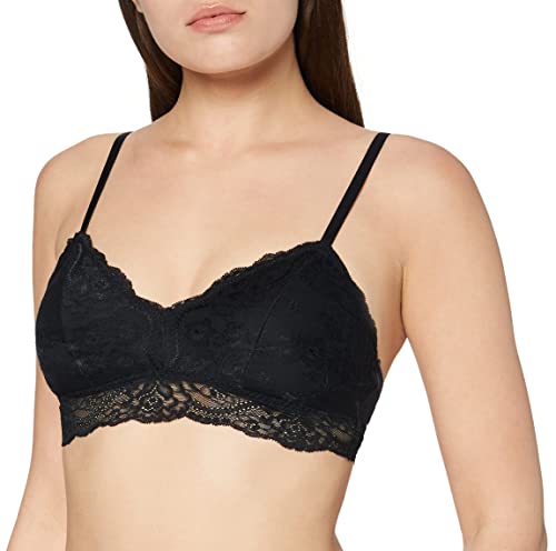 Iris & Lilly Bralette Encaje Mujer, Negro, 40