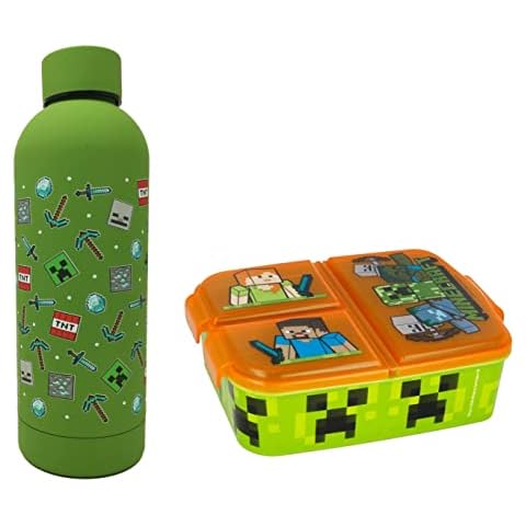 Theonoi Brotdose Set Minecraft Creeper Kinder Lunchbox Sandwichbox Cover