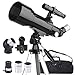 Misilmp Telescopio, Astronomia Telescopio Professionale 70/400mm per Principianti con Cannocchiale 5 x 24 e Treppiede, Refrattori Telescopi per Bambini Adulti, per Luna Pianeta Guarda(Nero)