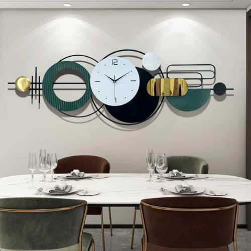 Reloj de pared grande metálico 59 pulg diseño geométrico 3D miniatura 4