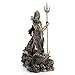 Veronese Design 9 1/4 Inch Poseidon with Trident Standing On Hippocampus Cold Cast Resin Bronze Finish Statue