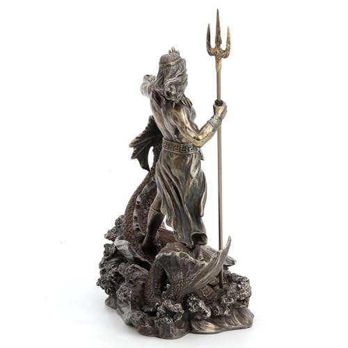 Figura de Poseidón 9 1/4 in Resina con Acabado Bronce miniatura 6