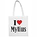 Reifen-Markt Tasche I Love Mylius Größe 38x42 Farbe Weiss Druck Schwarz