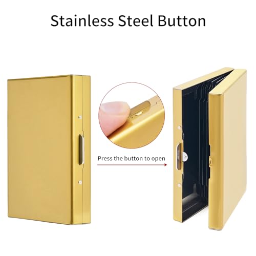 Image of Credit Card Holder Wallet Stainless Steel Card Case RFID Blocking Business Card Holder Protector for Women Men