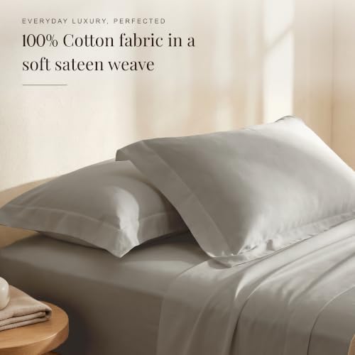 Image of Huesland Premium 100% Cotton Luxe Soft Touch 300 Thead Count Pillow Cover Set of 2 - Glacier Grey